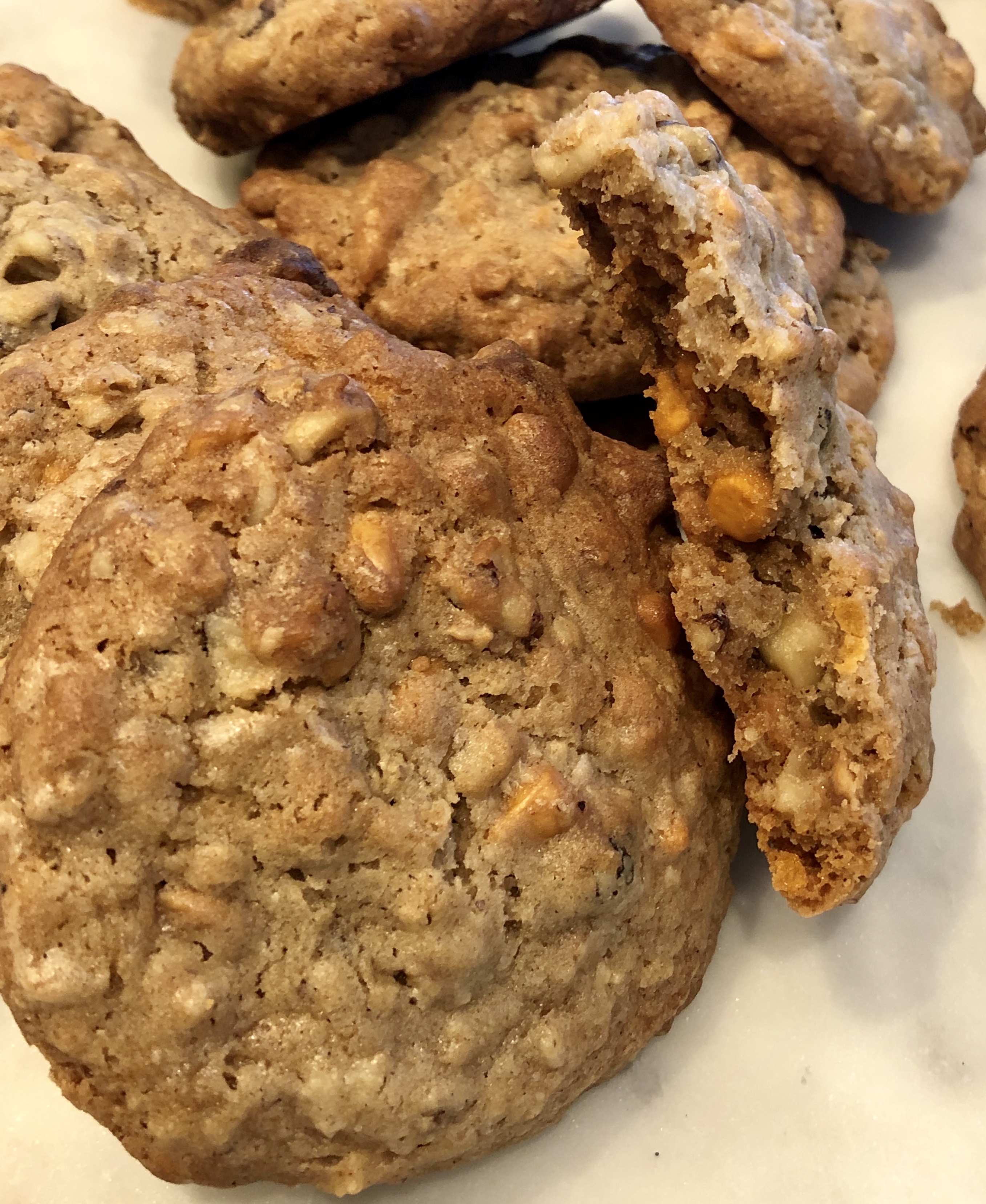 Chocolate chip cookies with sea salt and butterscotch Carmel chips