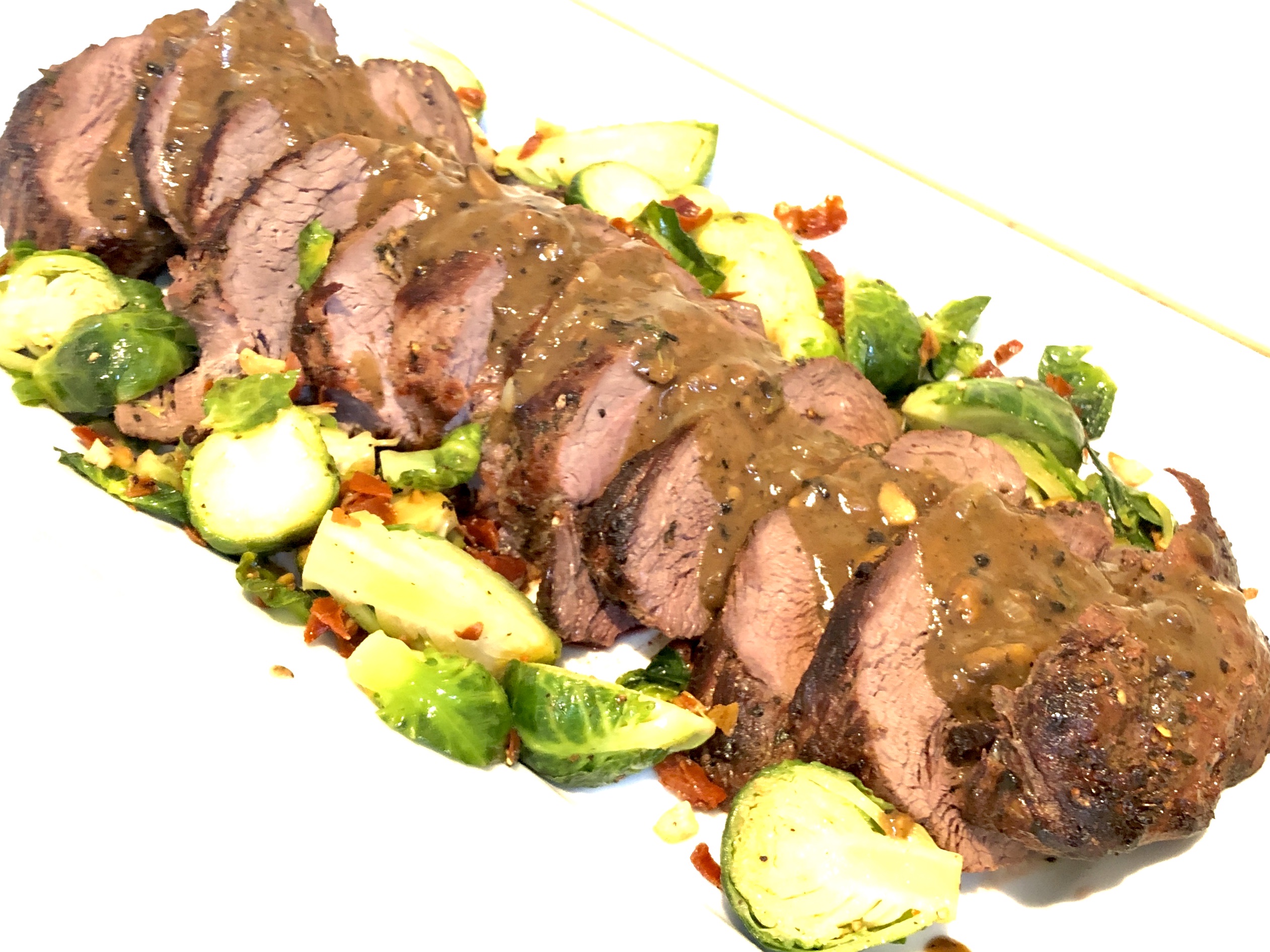 Roasted Beef Tenderloin with Mushroom Shallot Gravy