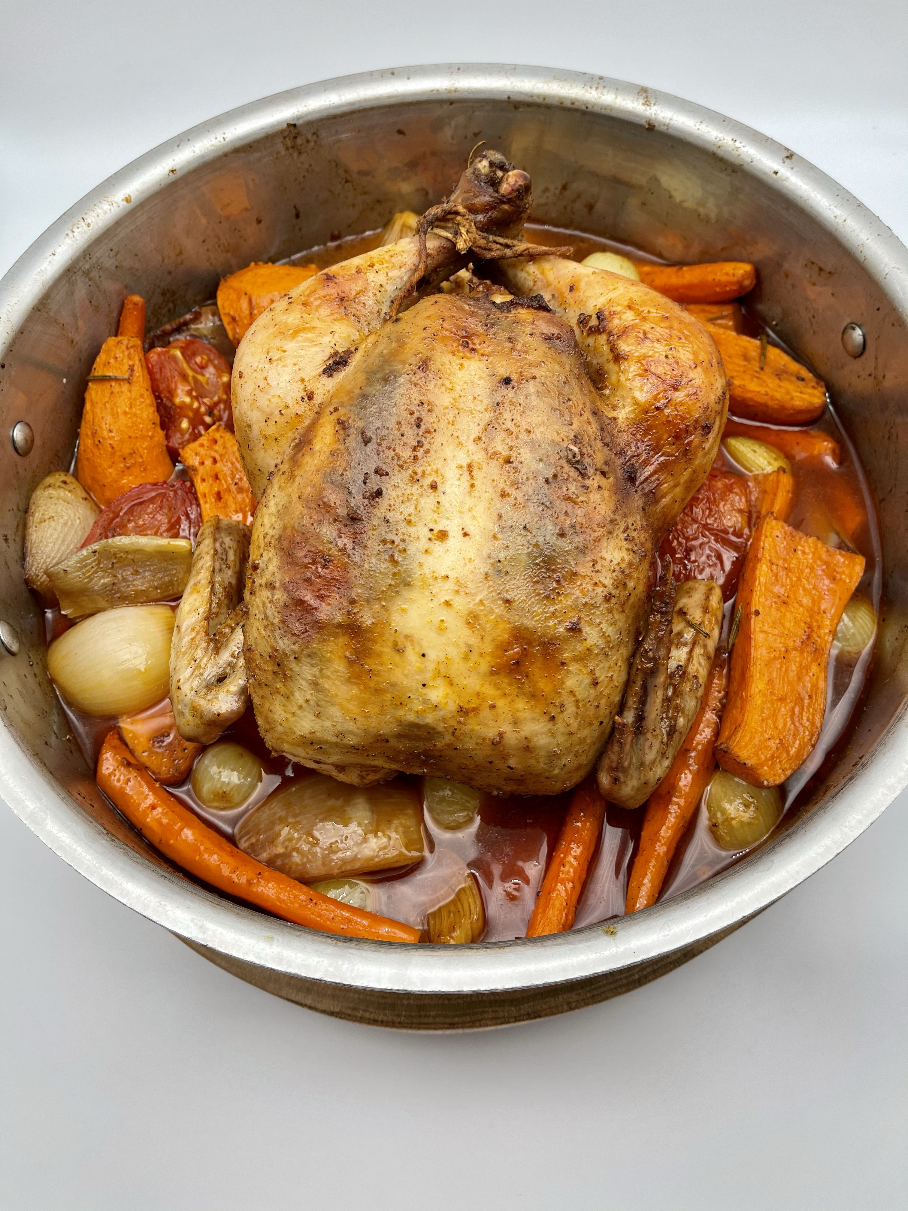 Roasted Chicken with Sweet Potatoes and Veggies