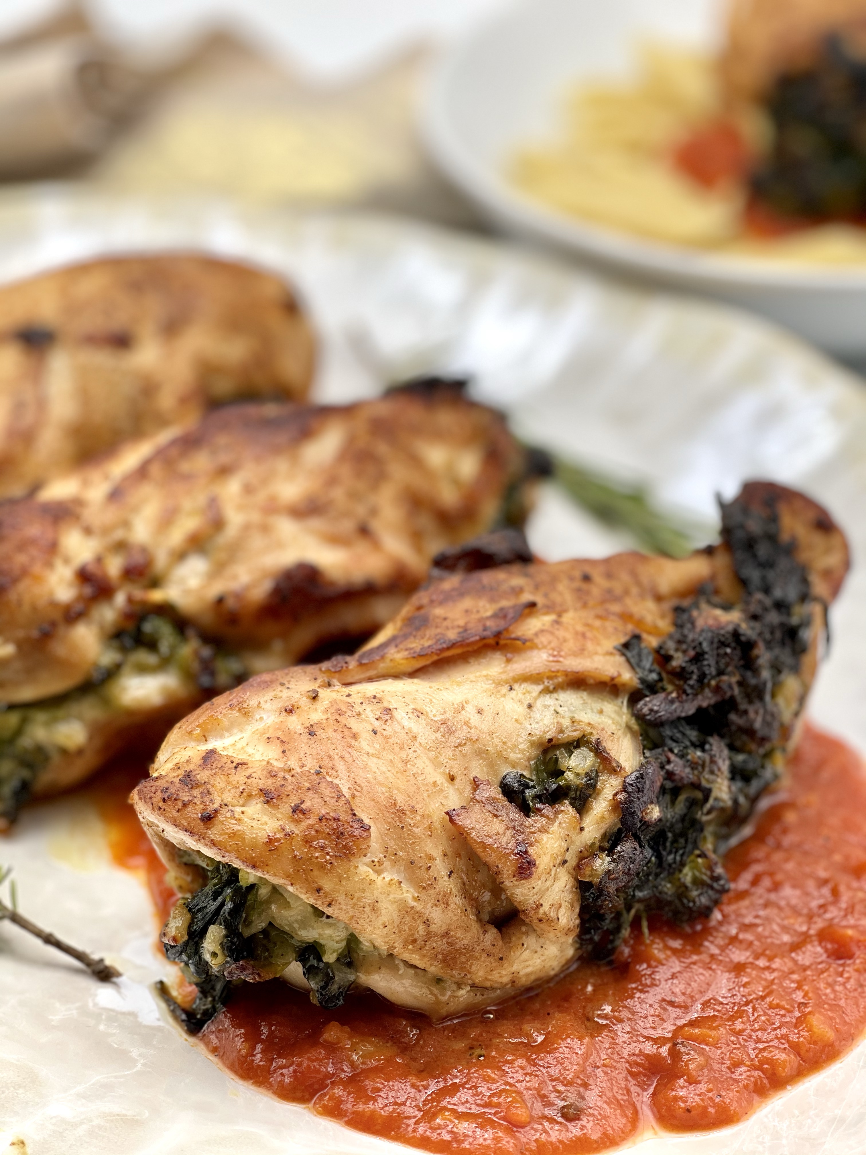 Stuffed Chicken Breasts | Spinach and Broccoli