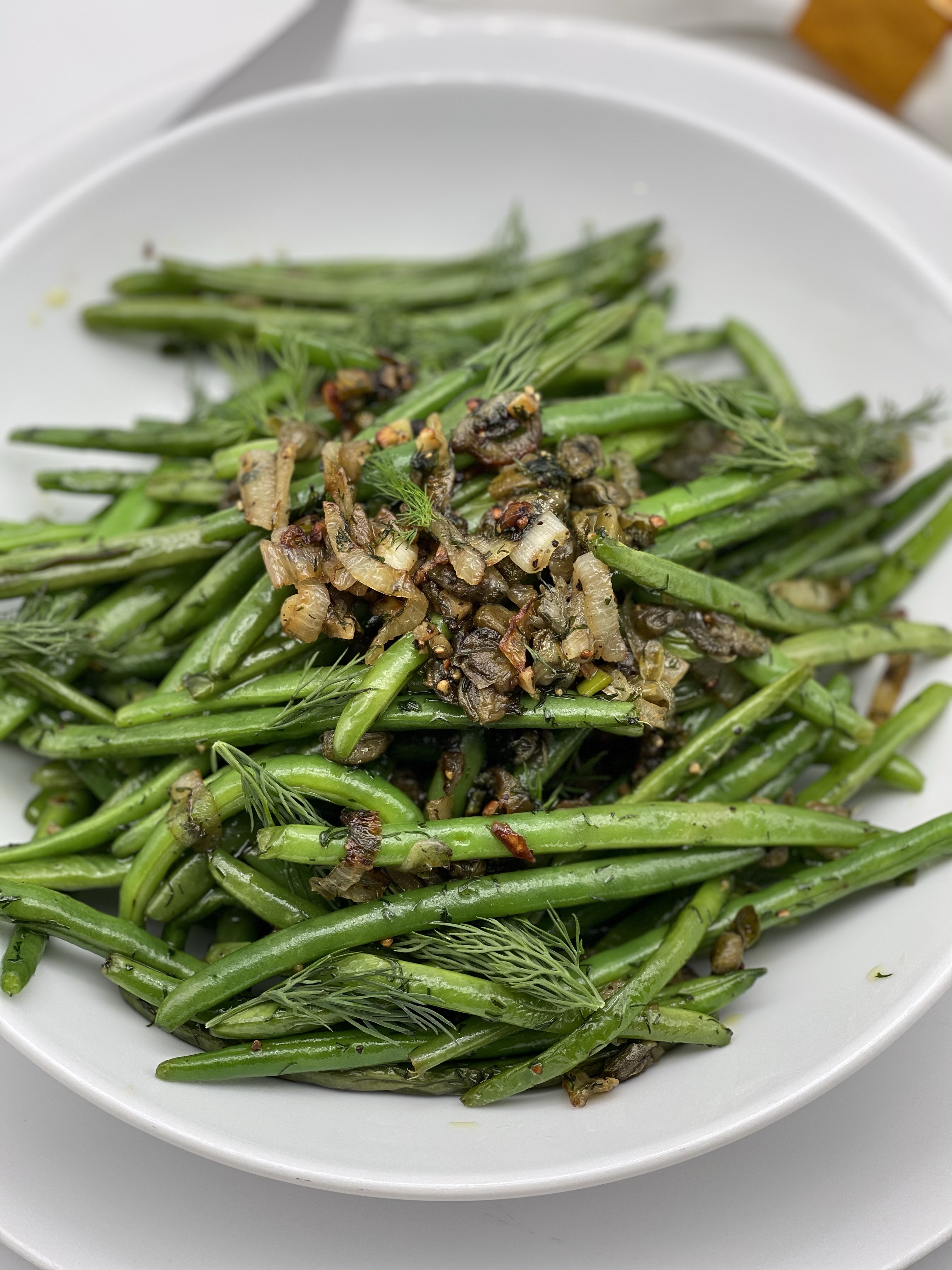 String Beans with Shallots, Capers & Dill