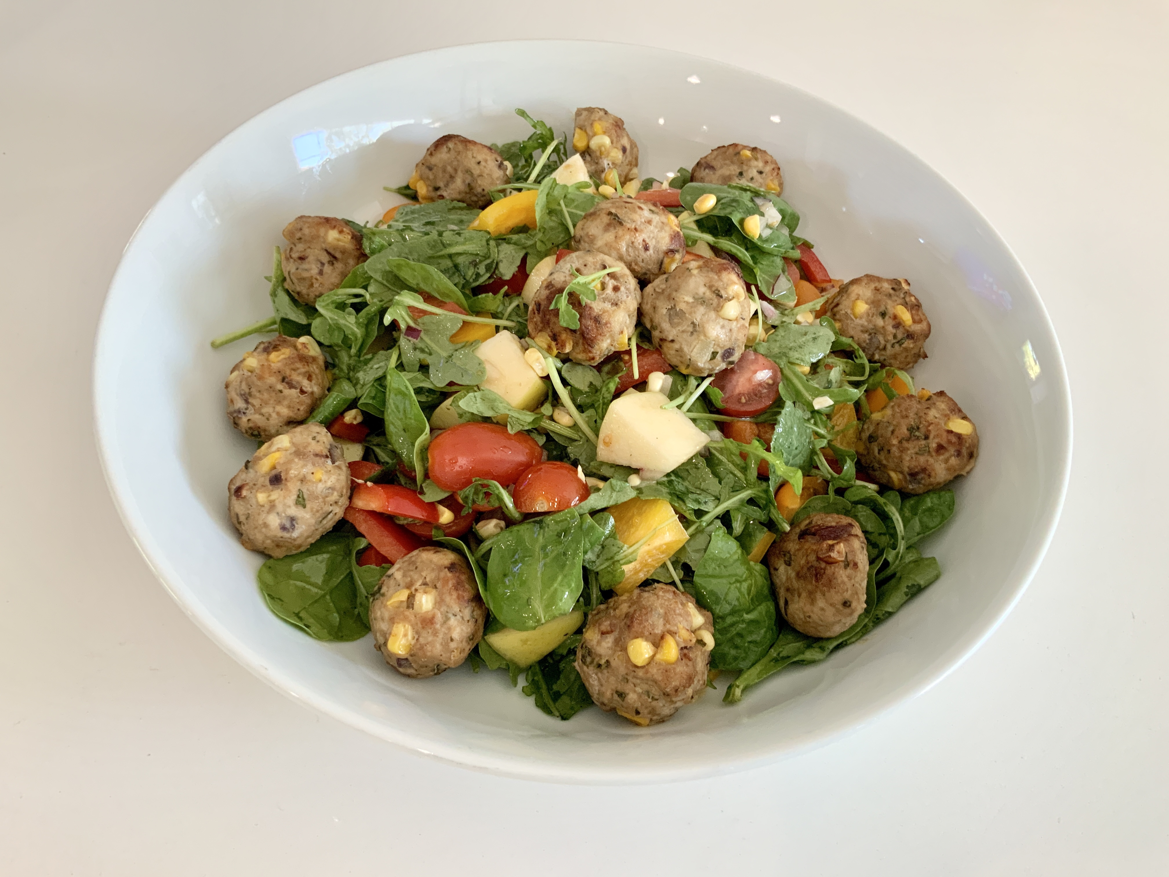 Turkey Meatballs with Salad and Vinaigrette