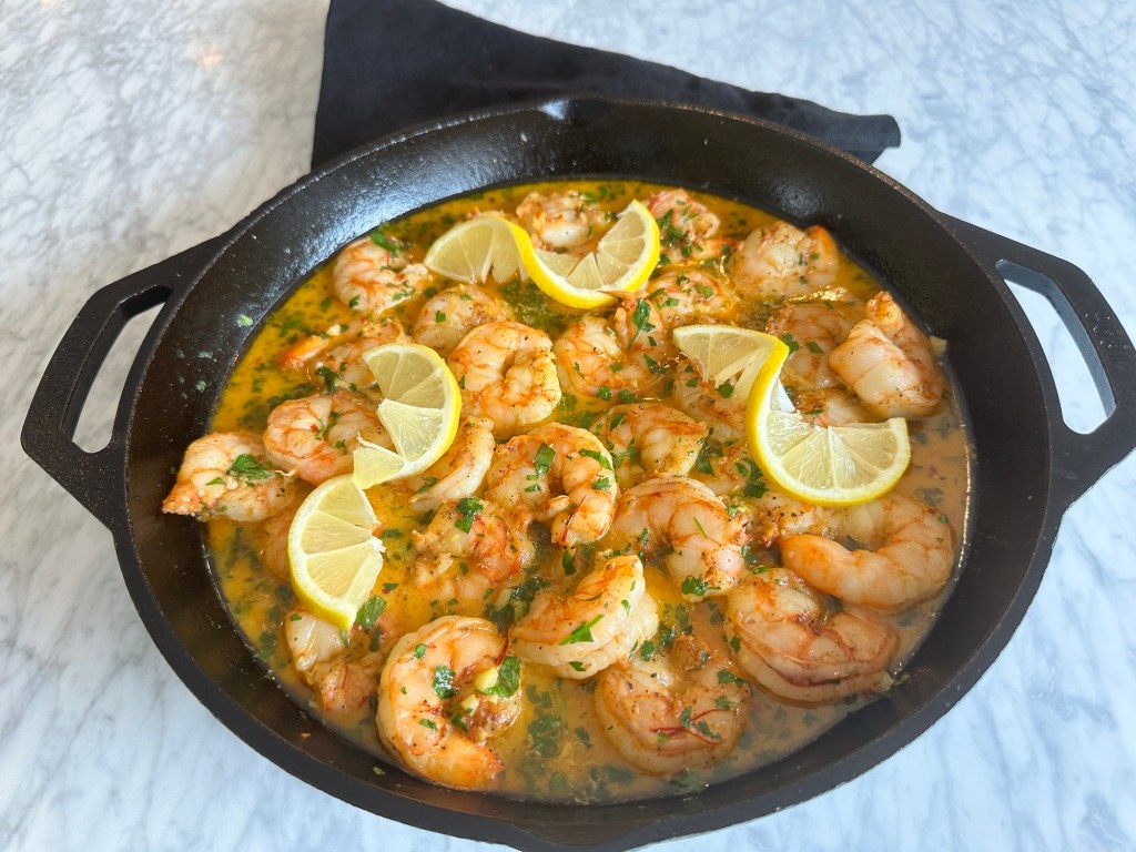 Saffron-Infused Shrimps Scampi