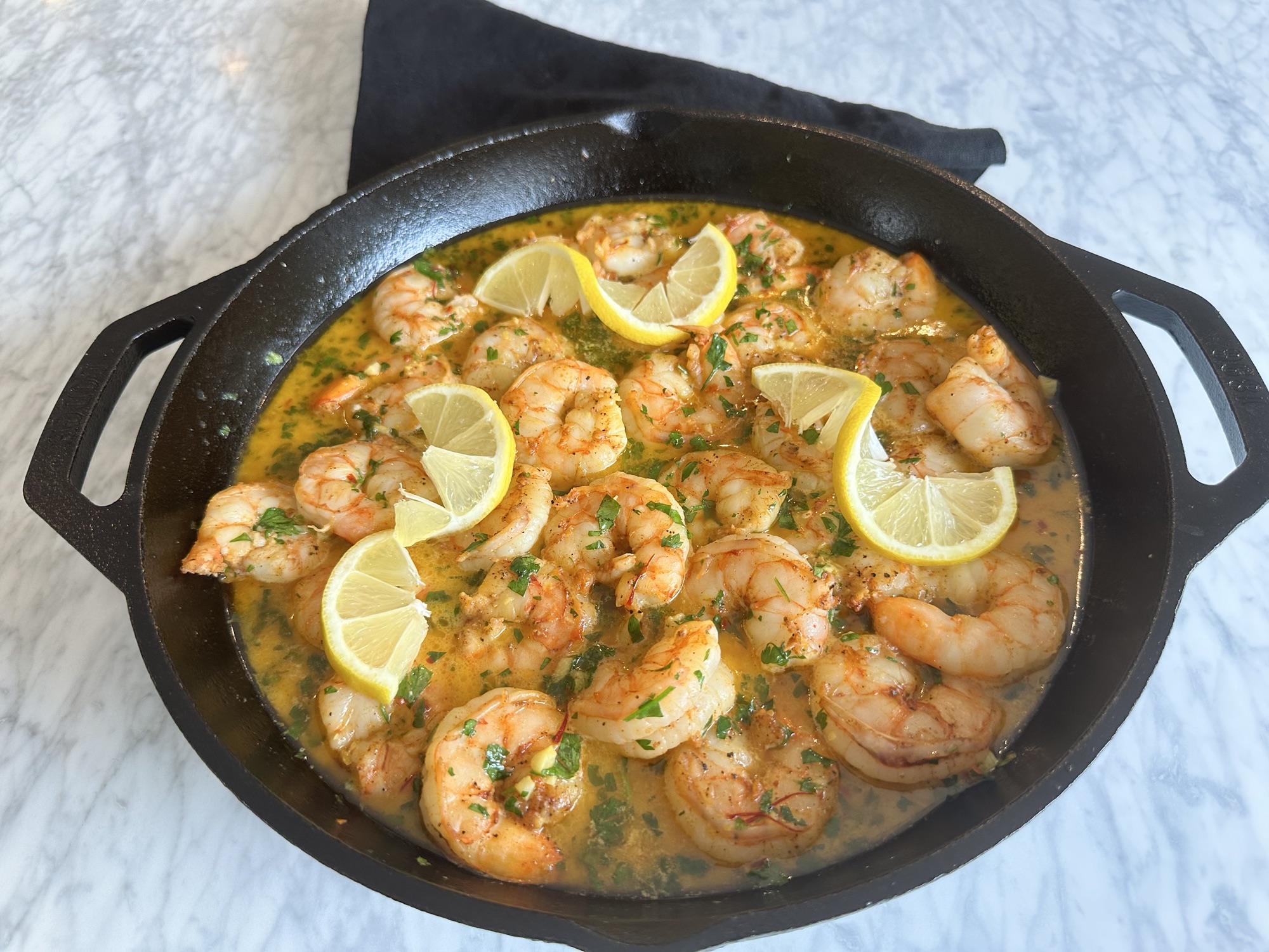 Saffron-Infused Shrimps Scampi