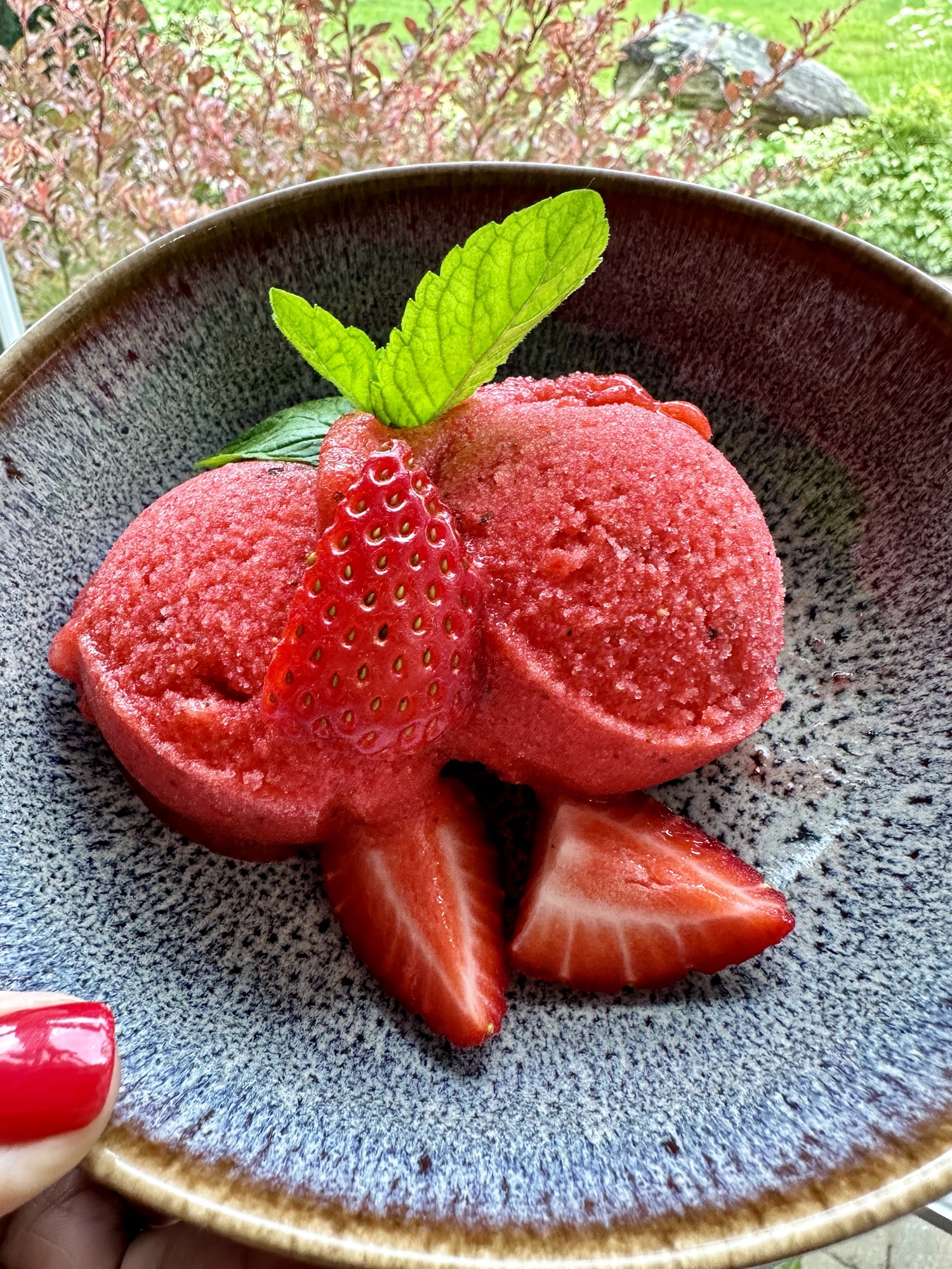 Easy Homemade Strawberry Sorbet