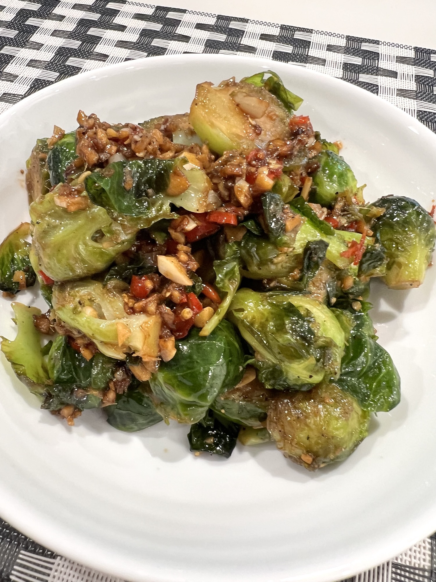Sweet & Spicy Brussels Sprouts