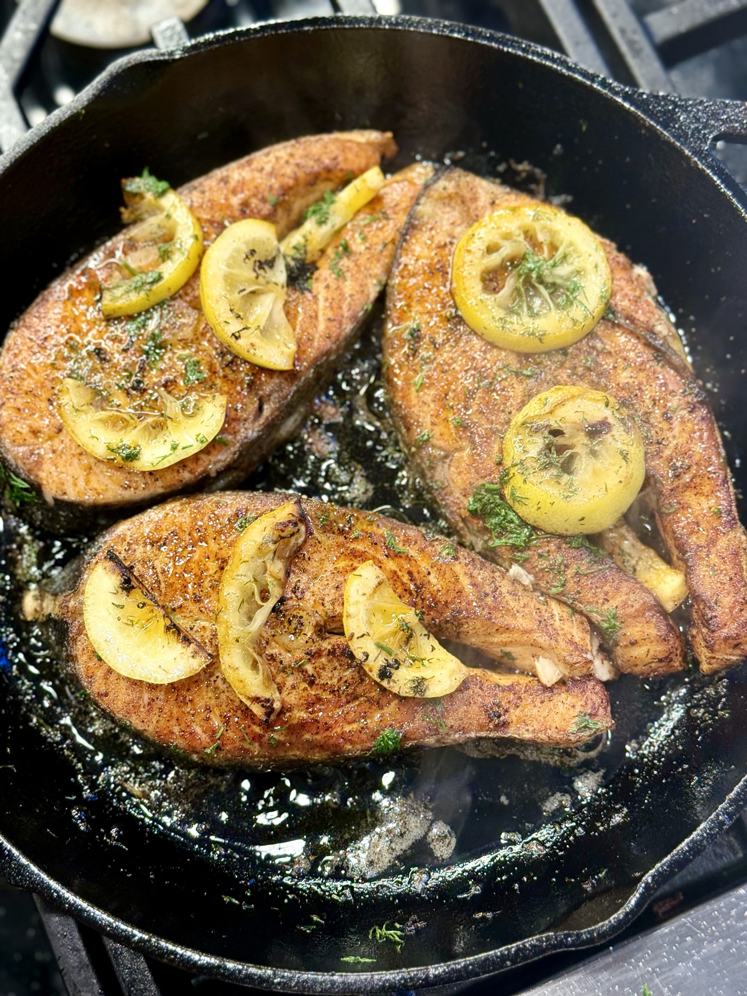 Cast Iron Salmon Steaks