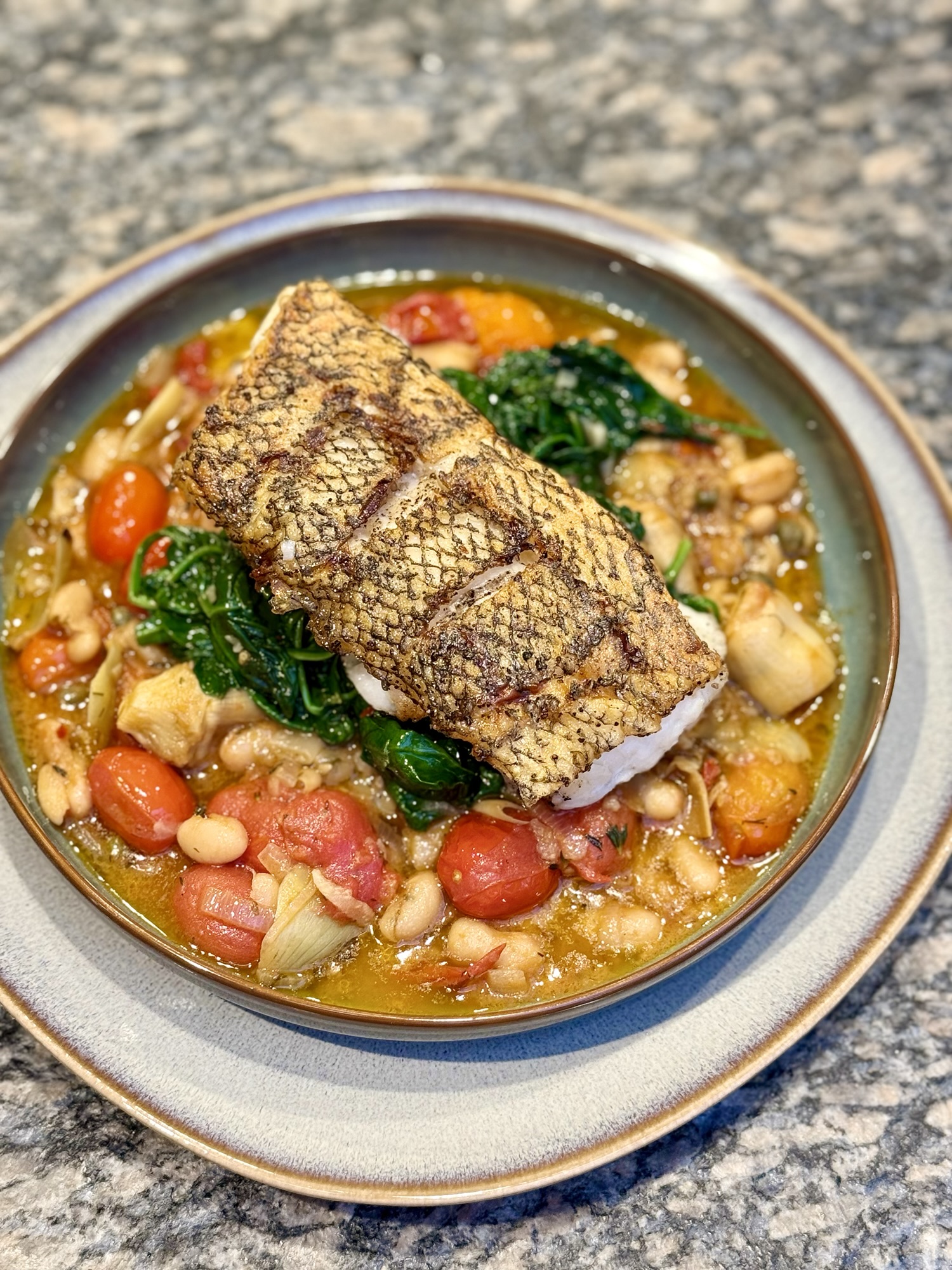 Crispy Pan Fried Seabass